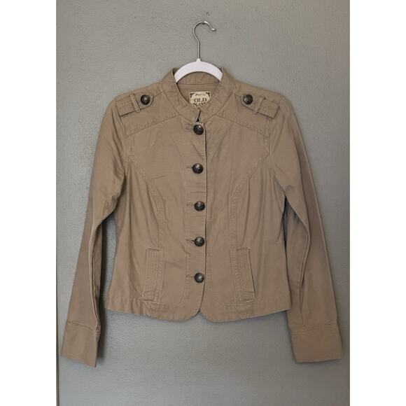 Y2K Old Navy Womens Size Medium Military Button Up Jacket Preppy Academia - Picture 3 of 11